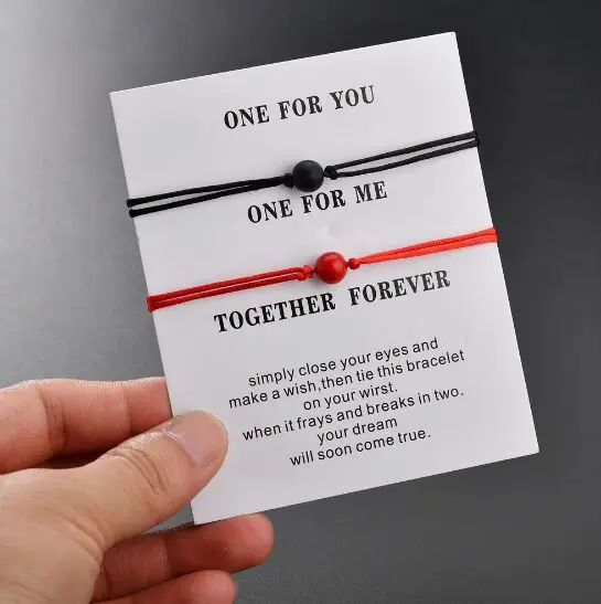 2 шт./компл. Лава каменный натуральный камень браслет из бисера красная струна