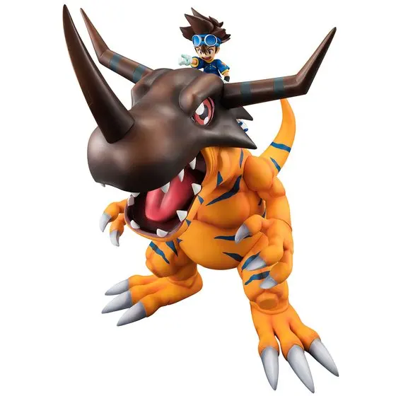 

2022 new Japan Anime Digital Monster Greymon & Taichi Yagami Figure Toys 29cm dinosaurs model larger