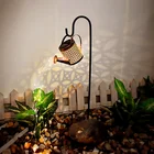 Садовый чайник на солнечной батарее, светильник в виде ландшафта, лейка со звездами для душа, художественный светодиодный светильник s Yard с плантатором, уличный домашний декор