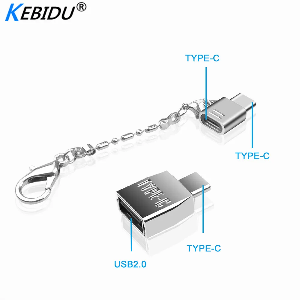 Kebidu 2 шт. мини металлический микро USB 0 гнездо к 3 1 Тип C Мужской адаптер кабеля Φ OTG