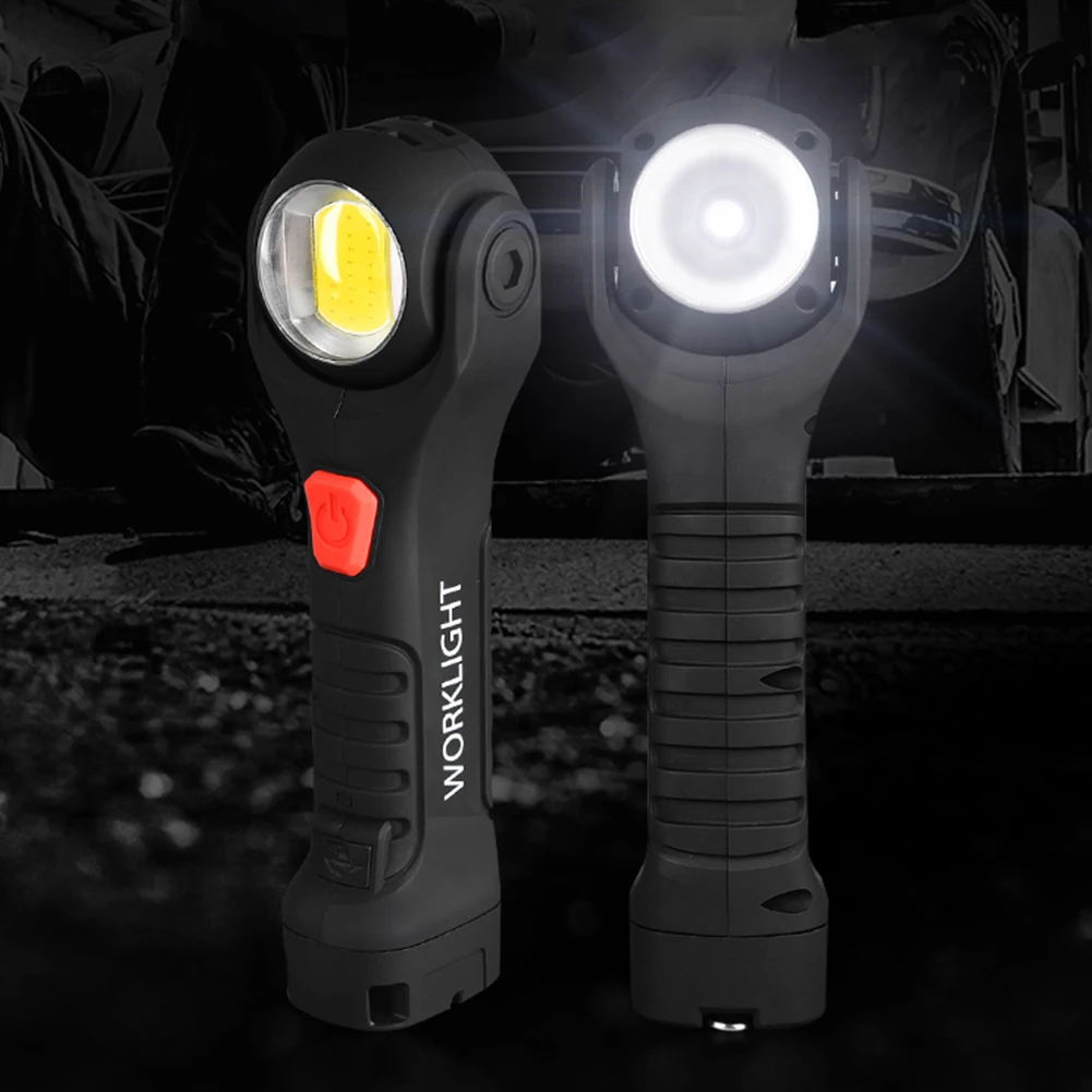 

1200 Lumens USB Rechargeable COB LED Magnet Working Light 7 Modes T6 Night Lighting 360 Degree Rotating Folding Outdoor Camping