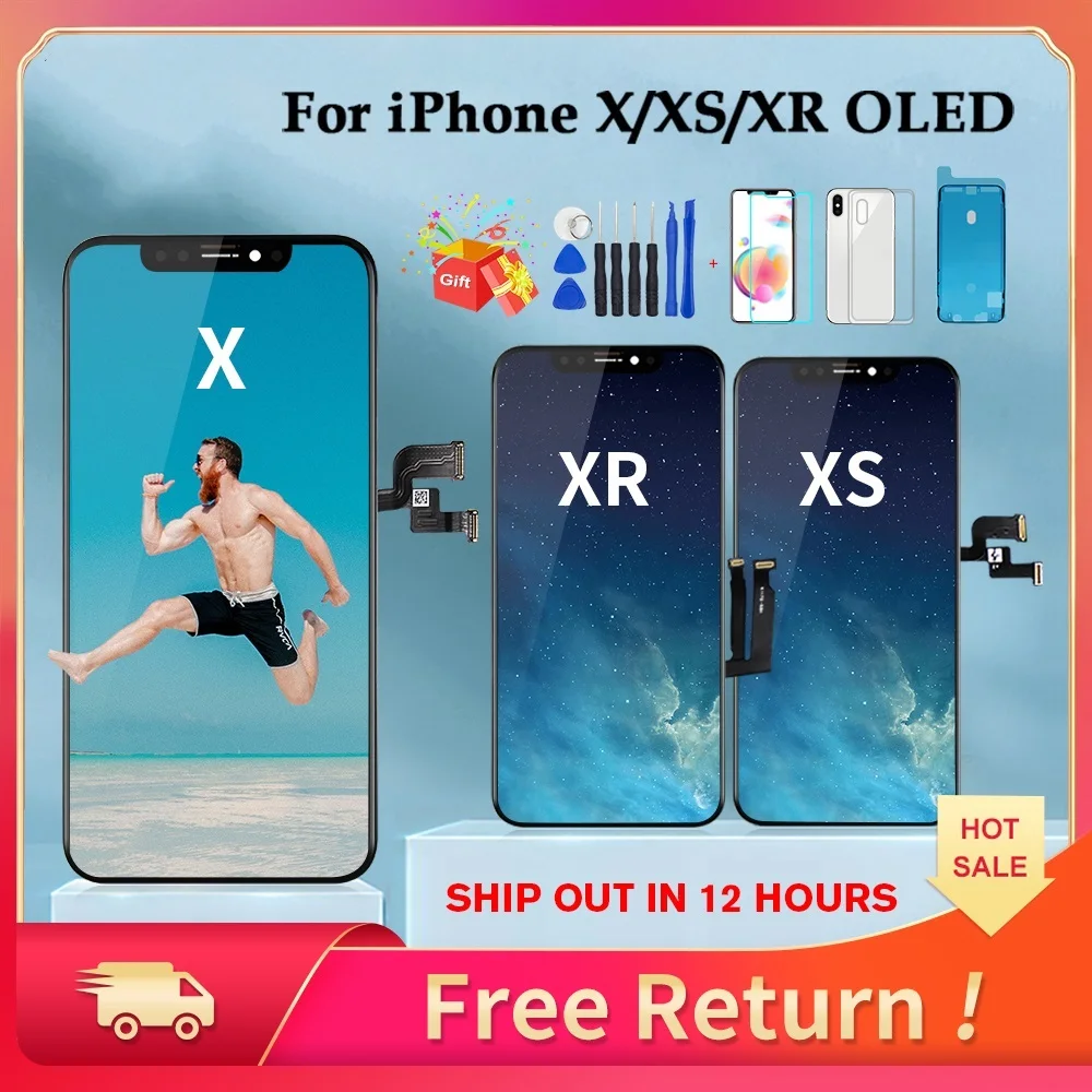 

OLED дисплей для iPhone X XS XR, запасной экран для iPhone X, реальные цвета