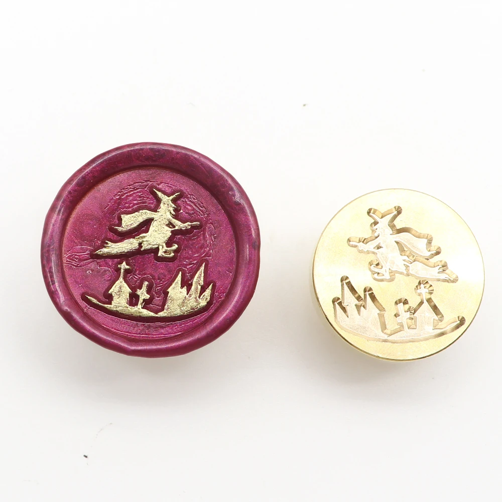 25 мм печать на Хэллоуин воск штамп кот череп летучая мышь тыква фотобумага для