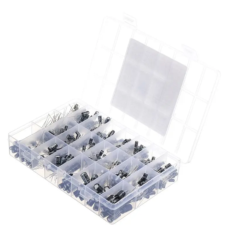 

545PCS 50V 25V 16V 10V Inline Type Electrolytic Capacitor Assorted Kit 0.1UF-1000UF 24value Electrolytic Capacitor