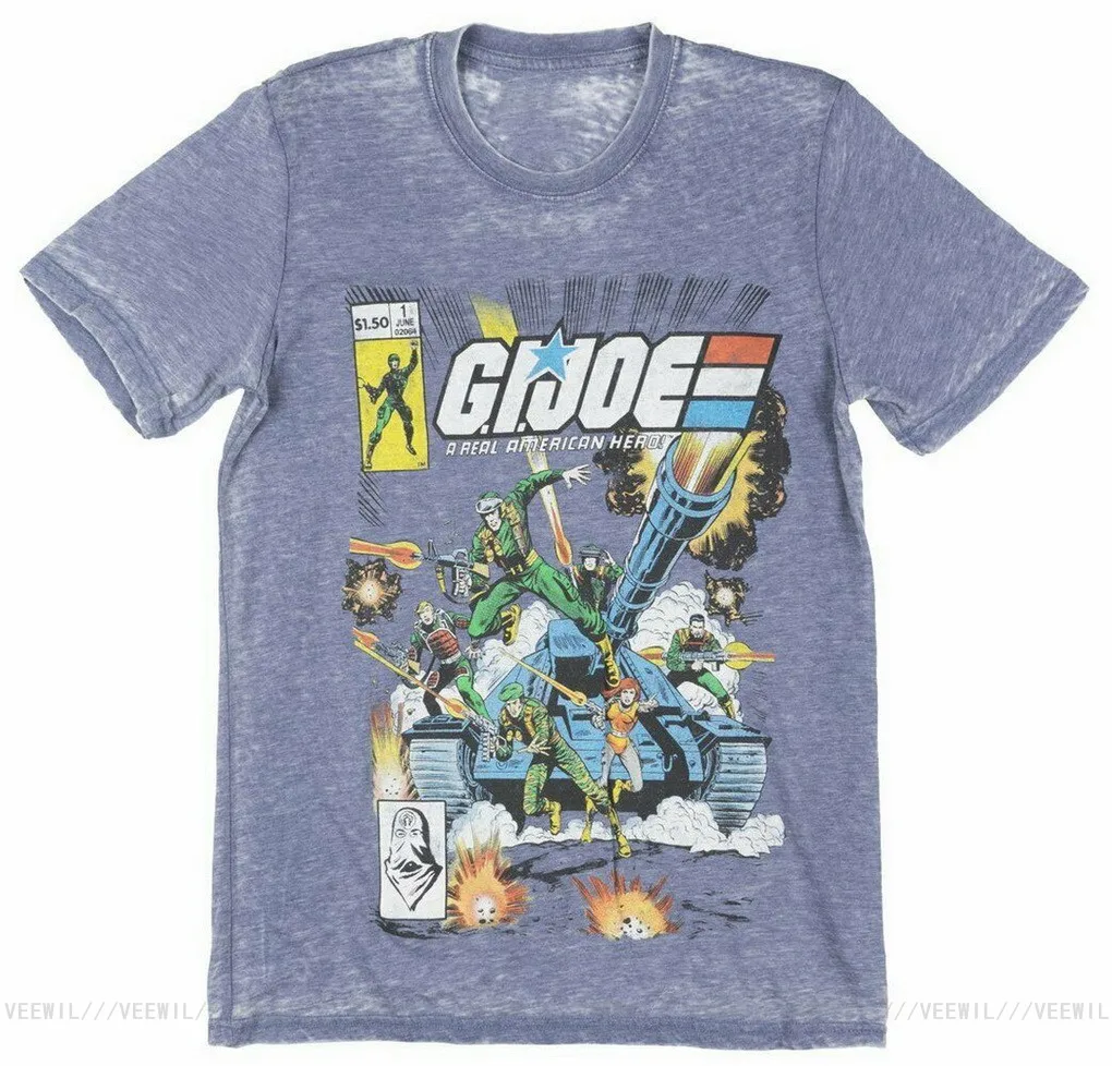 G.I. Джо Ретро комиксов крышка короткий рукав Графические футболки футболка