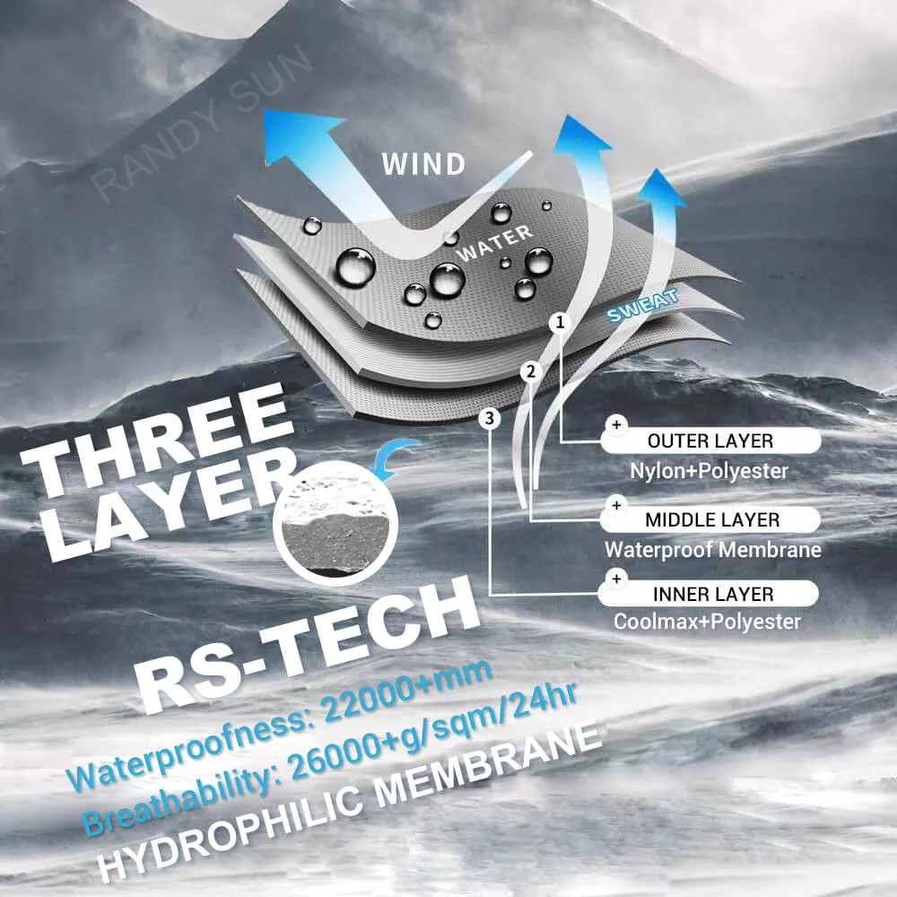 Водонепроницаемые носки Рэнди дышащие ветрозащитные SGS для спорта на открытом