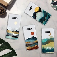 hand painted scenery phone case transparent for samsung galaxy a71 a21s s8 s9 s10 plus note 20 ultra