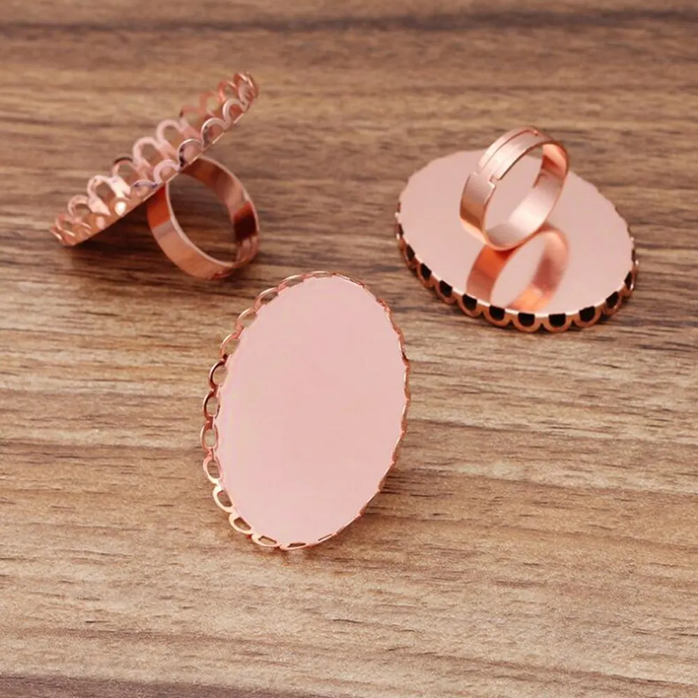 100 шт. кружевной овальный поднос регулируемые настройки кольца пустые/базовые