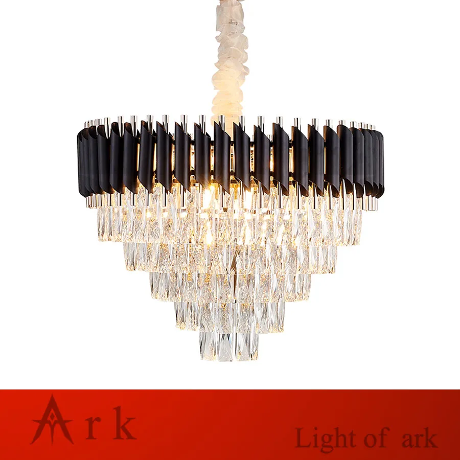 Постсовременная Роскошная гостиная вилла кровать хрустальная люстра высокого