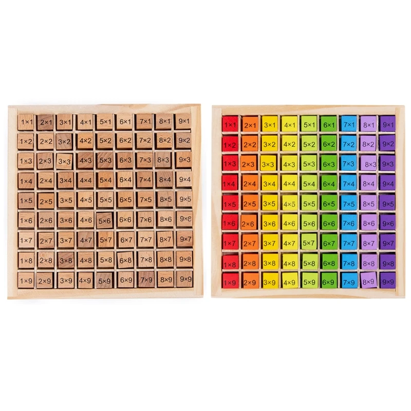 

Montessori Educational Wooden Toys Kids 99 Multiplication Table Math Arithmetic J2HD