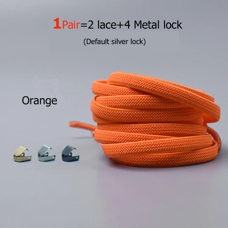 orange 21 цвет эластичные фиксирующие шнурки круглые без шнурков шнурки для обуви дети взрослые кроссовки с шнурками быстрая ленивая обувь шнурки 1 пара - Цвет: orange