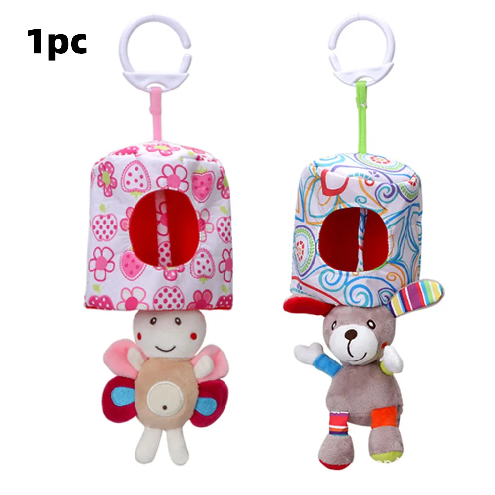 

Infant Cartoon Cute Interesting Pull Shock Pendant Animal Practical Vibration Plush Educational Toy Washable Car Hanging Crib