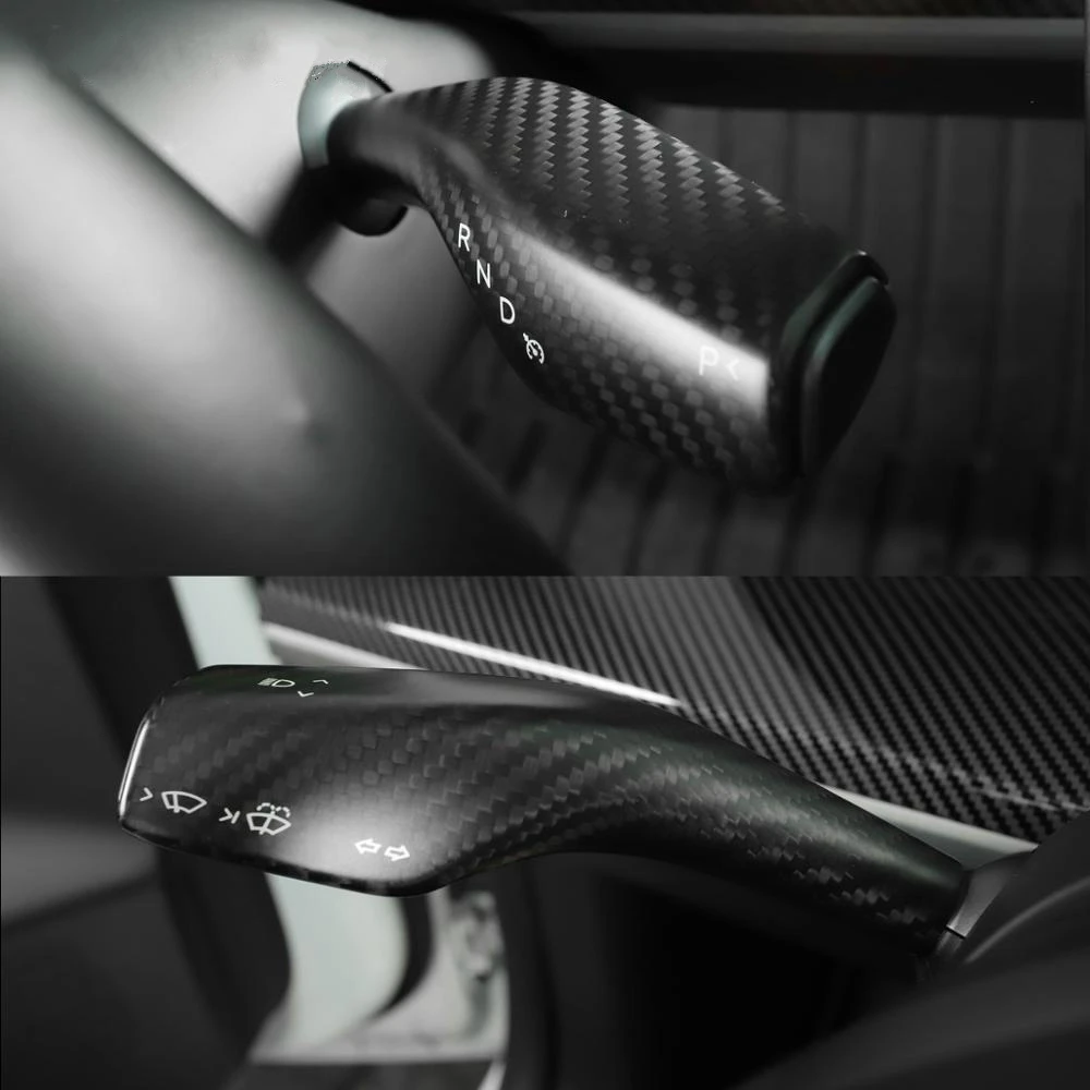

Auto Interior True Carbon Fiber Steering Rod Pocket Patch For Tesla Model 3 Tesla Model Y -2020 Column Shift Protective Cover