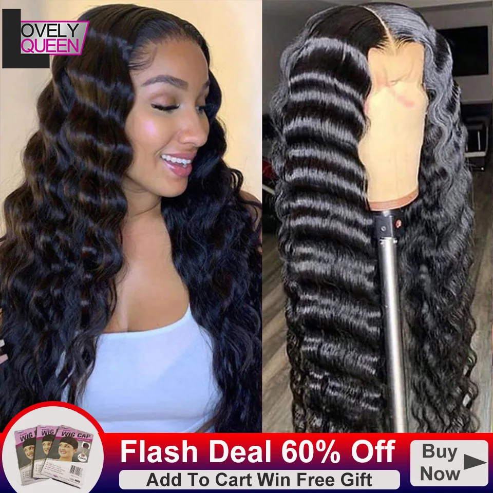 Loose Deep Wave T Part Lace  Wigs Peruvian Remy Human Hair Wigs Pre Plucked Lace Part Wigs Human Hair Wigs For Women