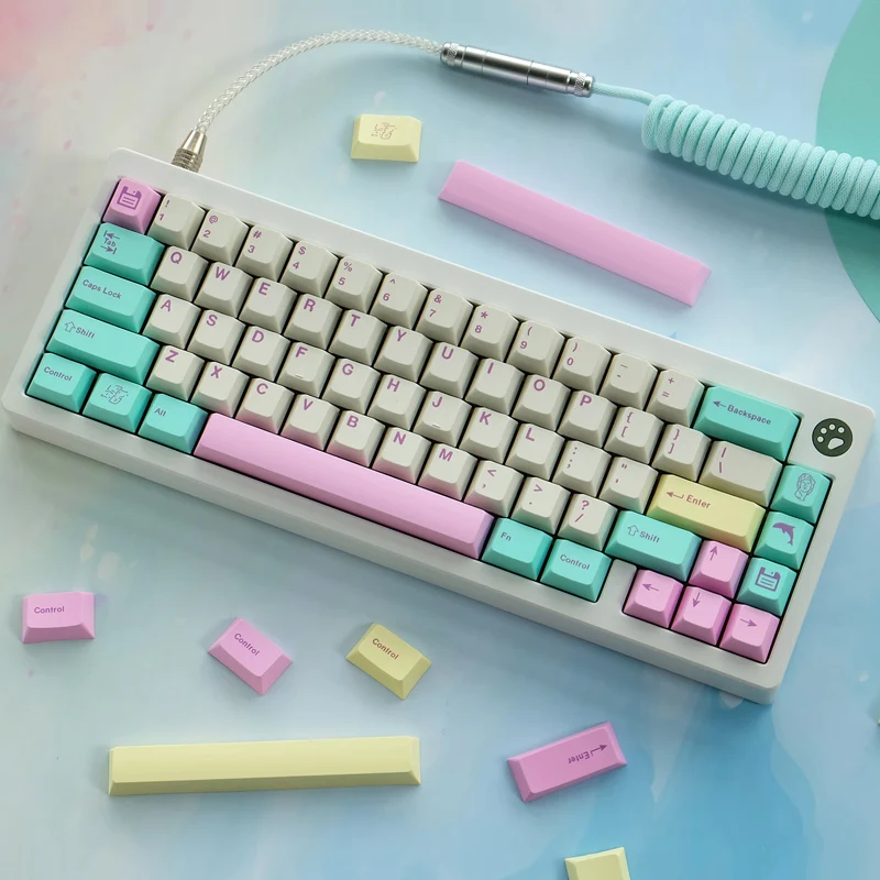 

1 Set GMK Analog Dreams Keycaps PBT Dye Sublimation Keycap Cherry Profile Key Caps With ISO Enter 6U 7U Spacebar 1.5U