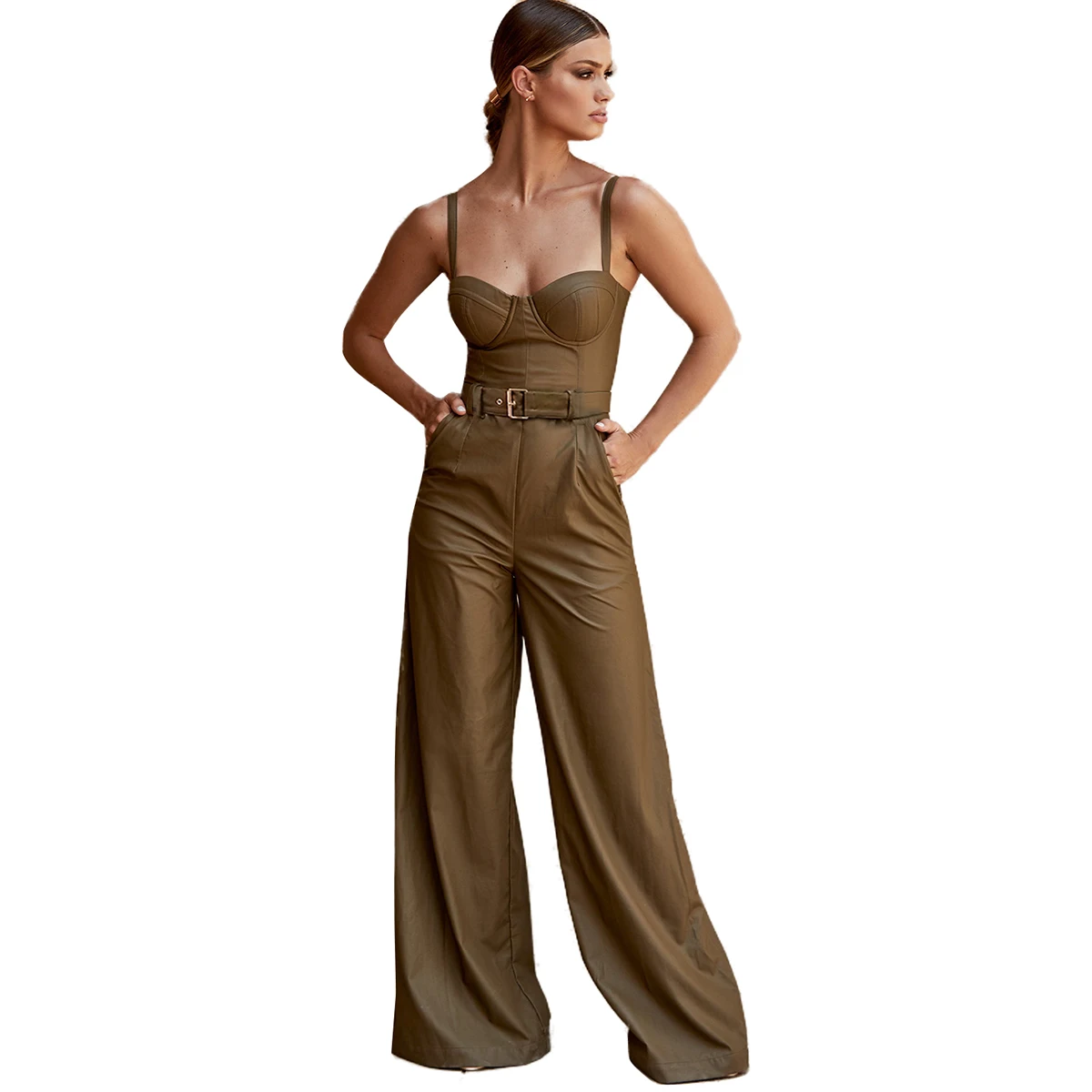 2019 осенний женский комбинезон женские брюки комбинезоны кожаное сексуальное