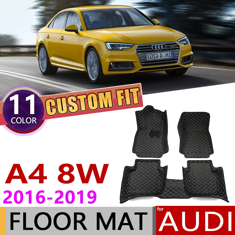 Пользовательские автомобильные кожаные Коврики для Audi A4 седан 8 Вт B9 2016 ~ 2019 5 мест