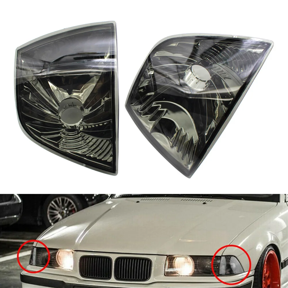 

1Pair Smoke Lens Car Front Turn Signal Light Housing Cover For BMW E36 3Series M3 328i 318i 325i 320i 4-Door 1992-1998