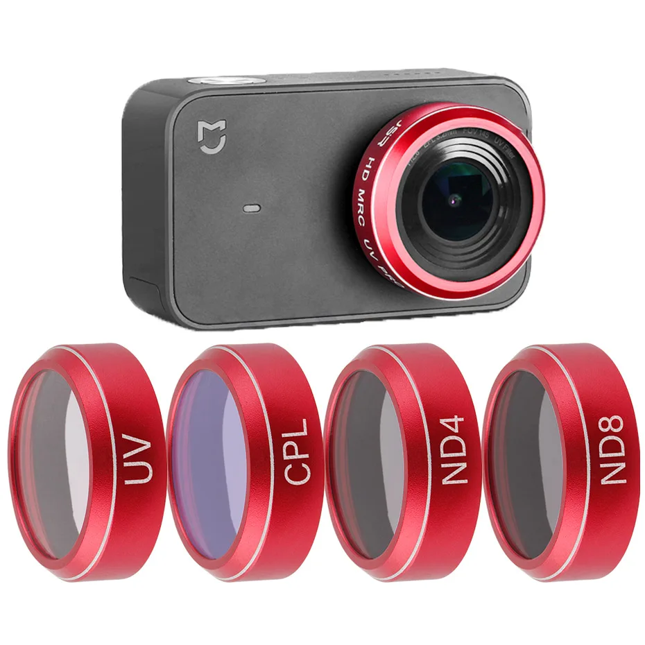 Mi jia 4K фильтр для экшн-камеры UV CPL ND 4 8 набор фильтров нейтральной плотности для Xiaomi mi jia mi ni 4K Аксессуары для объектива спортивной камеры