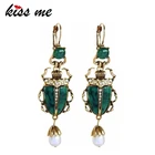Висячие серьги kissme в винтажном стиле с искусственным жемчугом, рождественские украшения в виде насекомых, модные аксессуары