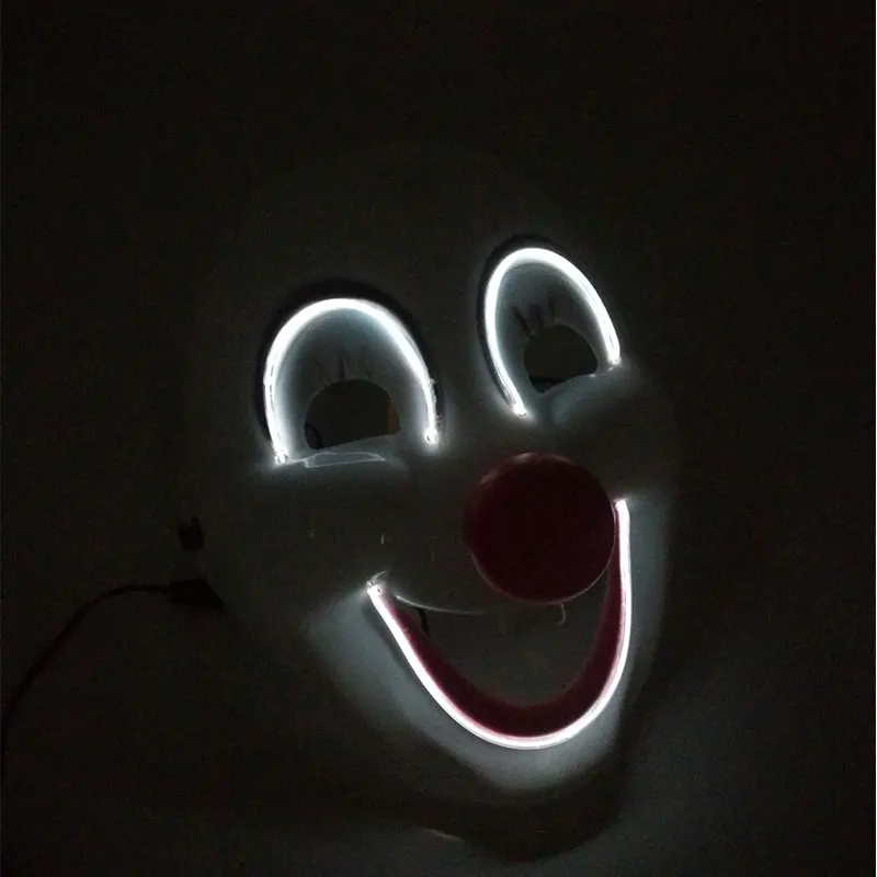 Светодиодная маска клоуна с красной розой светящаяся улыбающаяся для