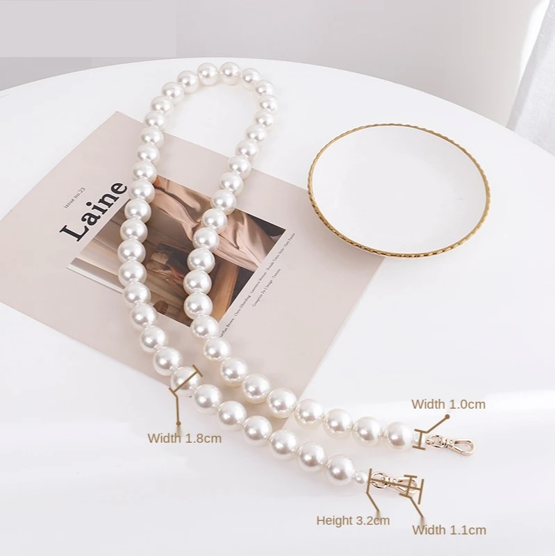 

Women Slanted Shoulder Strap Fairy Pearl Chain Bag Accessories Hand-held Bag Chain Single Buy Bag Replacement Belt