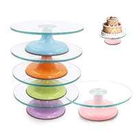 10 inch cake turntable rotating cake decorating tool cake rotating table glass cake stand diy baking tools kitchen accessories