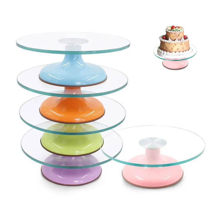 10-inch Cake Turntable Rotating Decorating Tool Table Glass Stand DIY Baking Tools Kitchen Accessories | Дом и сад
