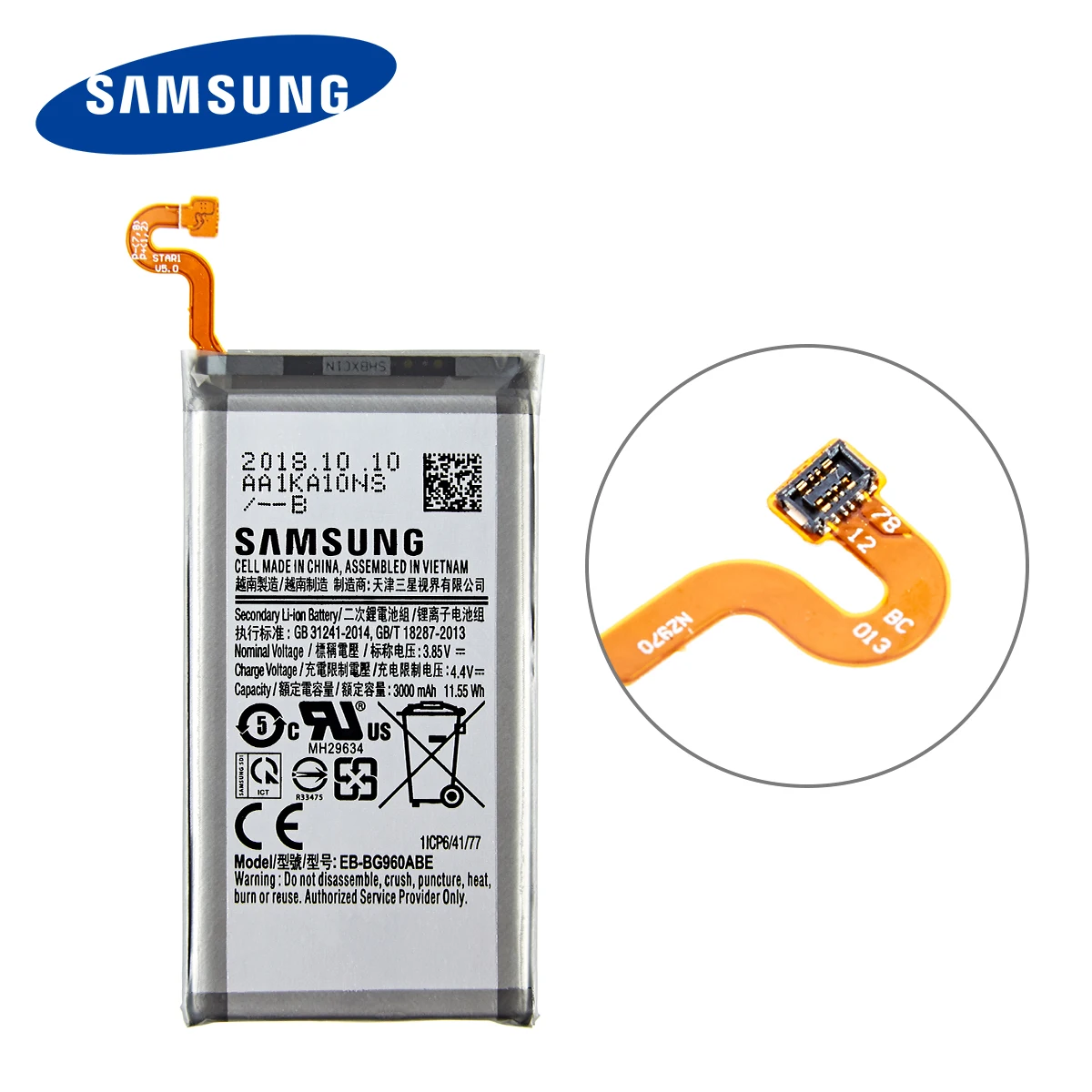 SAMSUNG-bater&iacute;a original para Samsung Galaxy S9, G9600, EB-BG960ABE, SM-G960F, G960F, G960, G960U, G960W + herramientas, SM-G960, 3000mAh-2