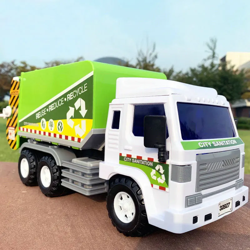 

Large Size Children Simulation Garbage Green Truck Sanitation Car Vehicle Toy Kid toys Waste Material Transporter Vehicle Model