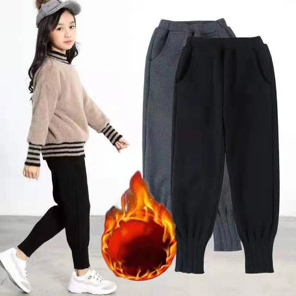 

New Style For 2 3 4 6 8 10Year Old Kids Pants For Autumn Winter Children Girls Wear Girls Casual Mid Waist Thick Trouser Pants