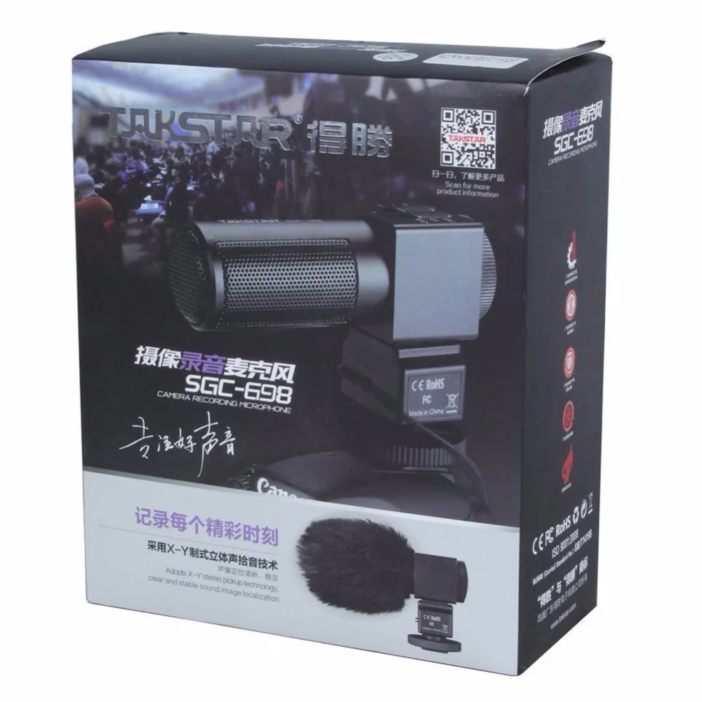Микрофон SGC 698 Pro Фотография TAKSTAR микрофон интервью на камеру Запись для Nikon Canon Sony
