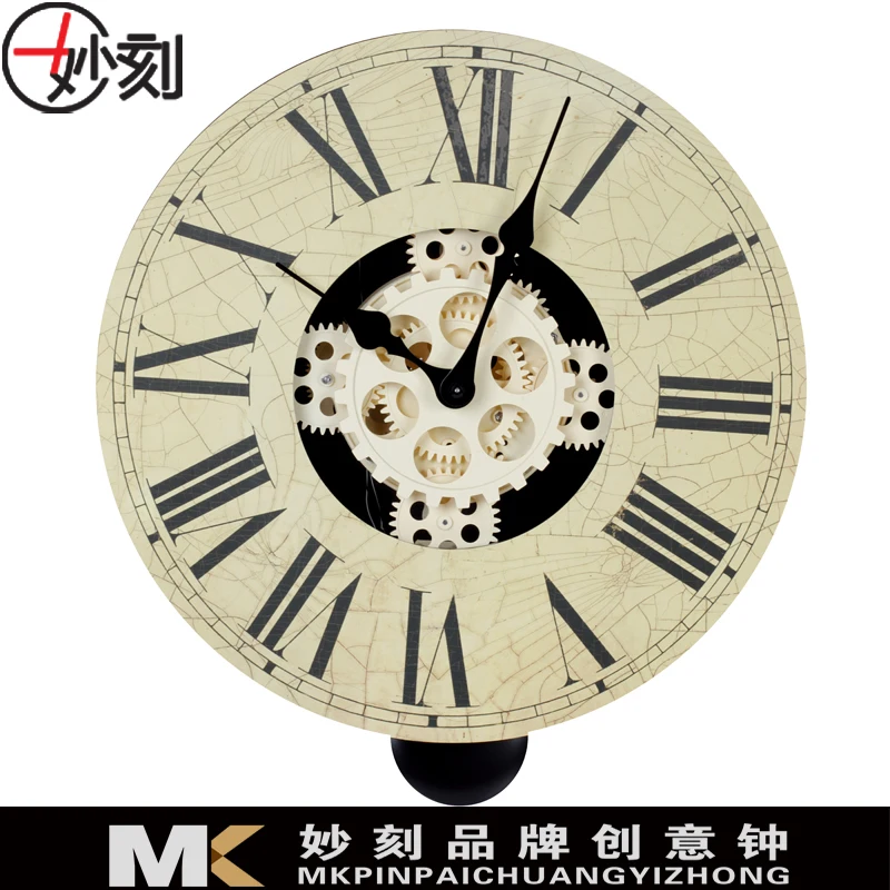 

Roman Numerals Gearwheel Wall Clock Modern Design Watches Wall Clocks Wall Stickers Wallclock Horloge Murale Home Decor BI50WC