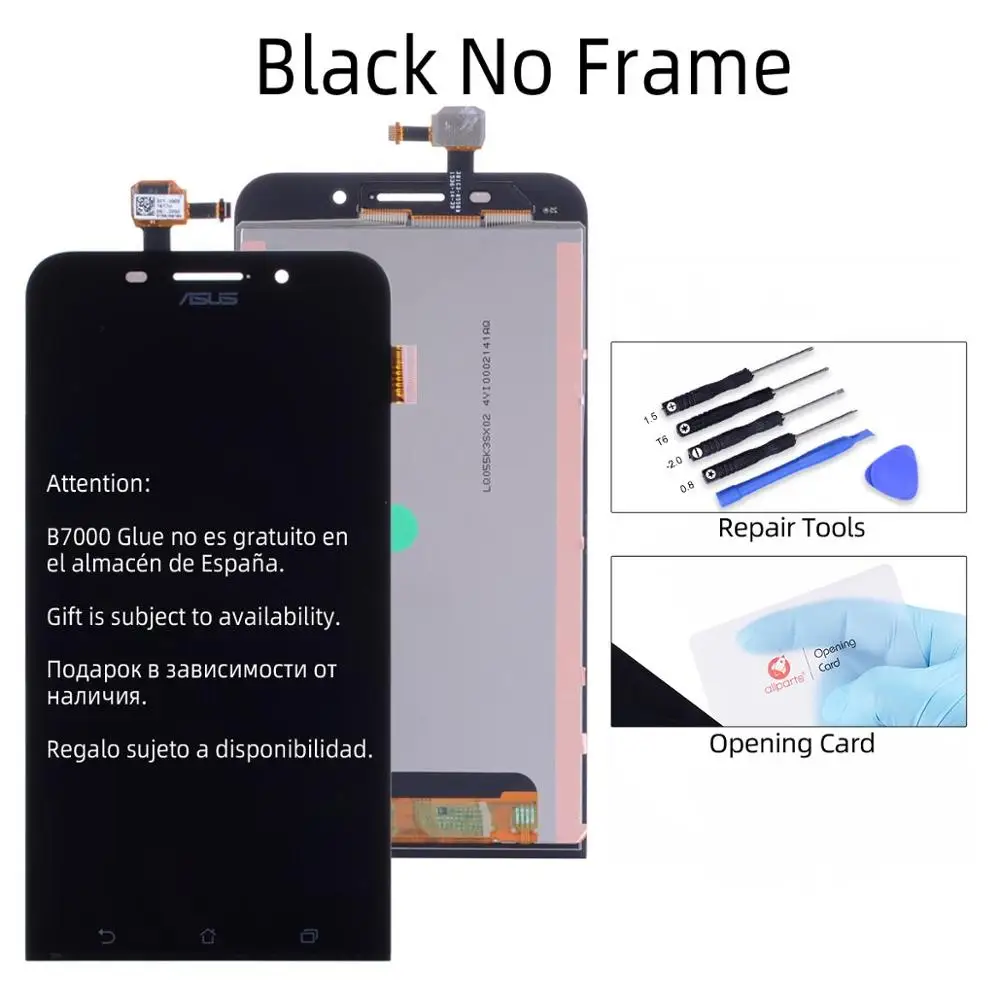 Дисплей для ASUS Zenfone Max ZC550KL LCD в сборе с тачскрином на рамке черный белый - Цвет: No Frame Black