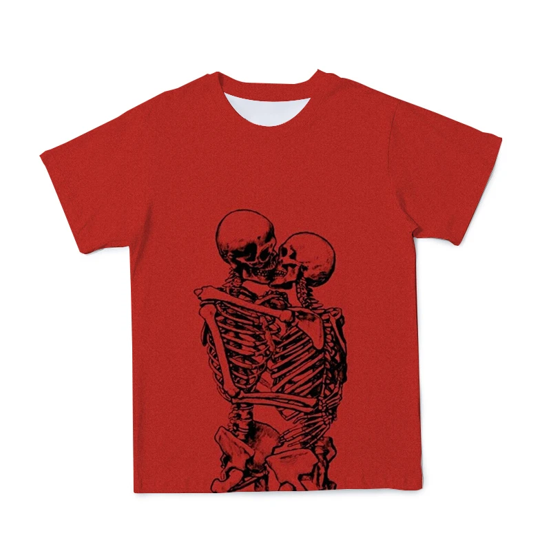 

2021 creative cool digital skull print T-shirt for men with short sleeves, 3D printed men's shirt in summer