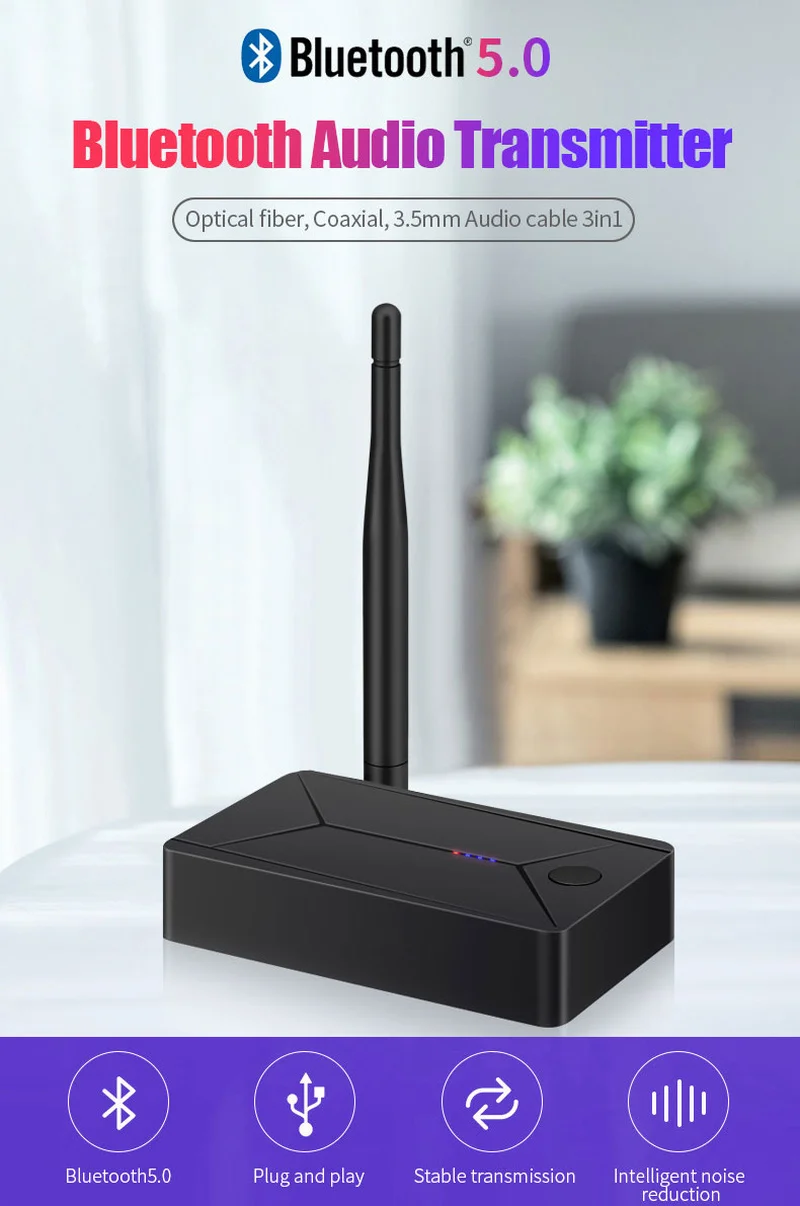 Беспроводной аудиопередатчик Bluetooth 5 0 беспроводной адаптер 3 мм коаксиальный