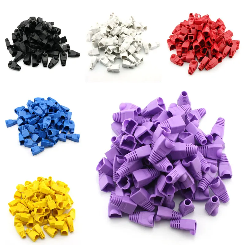 100 шт. RJ45 Cat6 Cat5E Ethernet кабель Snagless крышка деформация сброс загрузки LHB99|Компьютерные