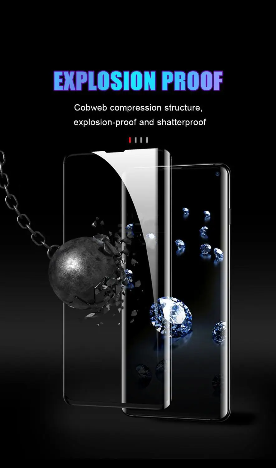 Изогнутое закаленное стекло 15D с полным покрытием 1000 шт. для Samsung Galsxy S10 Plus S9 S8 S7 Note