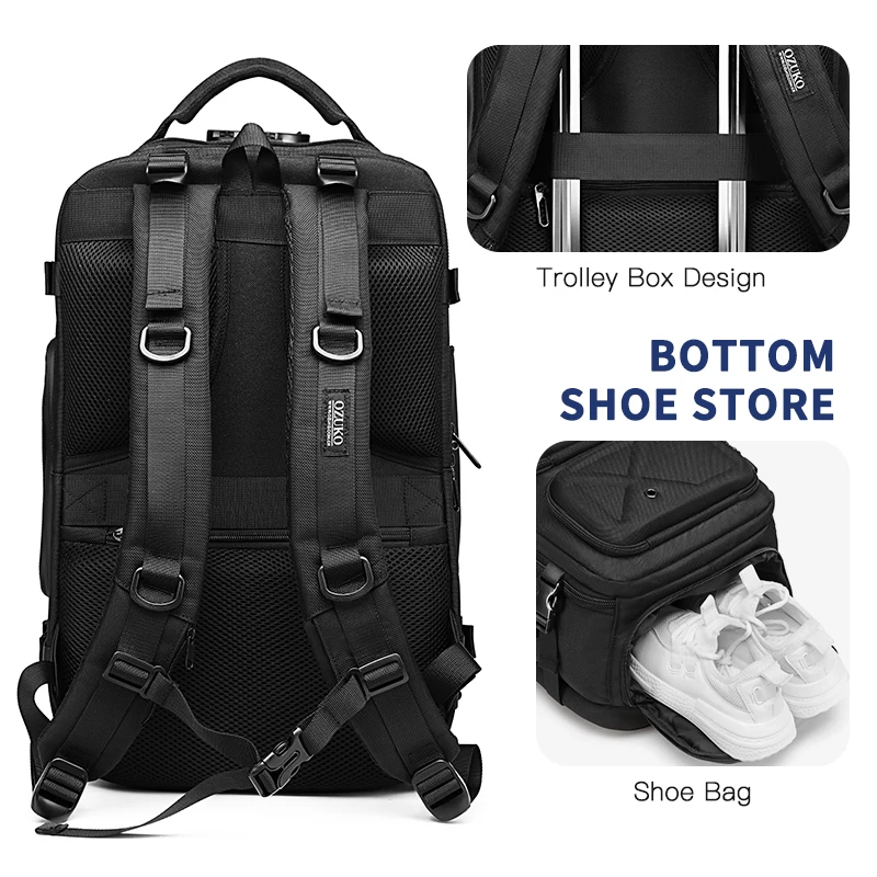 Рюкзак OZUKO мужской с usb-зарядкой и отделением для ноутбука 15 6 дюйма