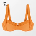 CUPSHE бикини на косточках, пуш-ап, Топ для женщин, сексуальный, текстурированный, оранжевый, с крючками сзади, бюстгальтер, топ, 2022, для девушек, Раздельный купальник, Купальный бюстгальтер, Топ