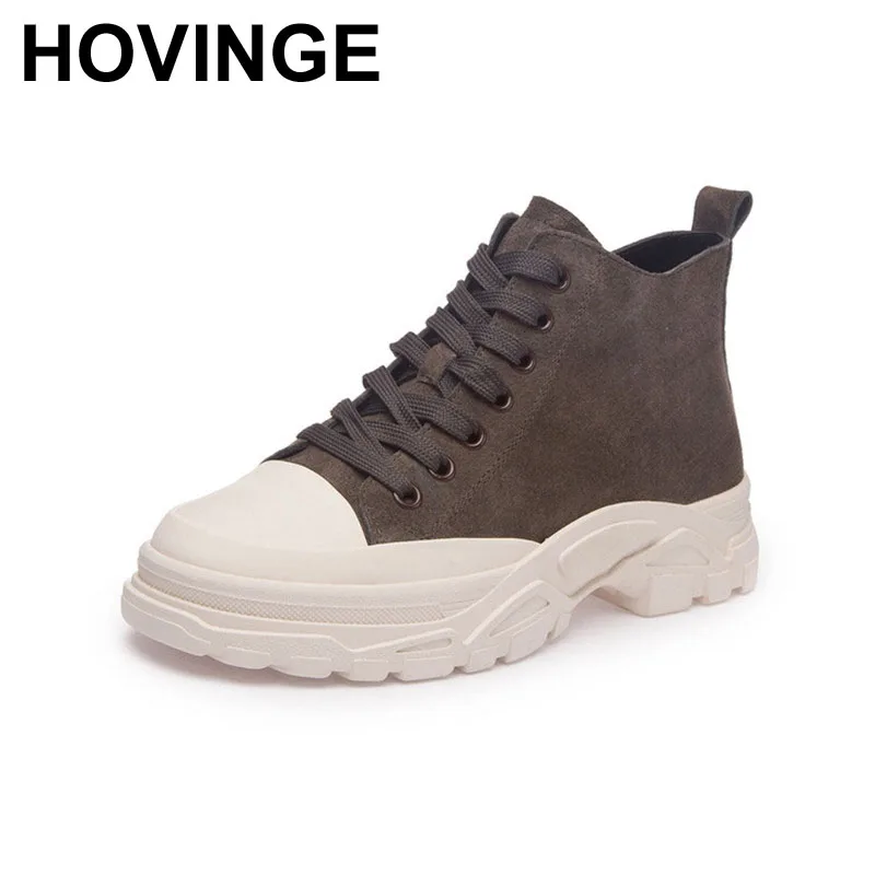 

HOVINGE Women's Ankle Boots 2019 Autumn Casual Lace up Sneakers For Woman Boot Platform Sneakers Shoes Ladies Ankle Boots