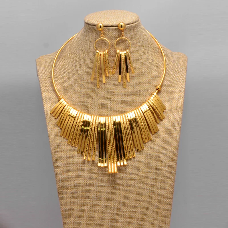 Ювелирный Комплект из колье и серёг в африканском стиле | Украшения аксессуары