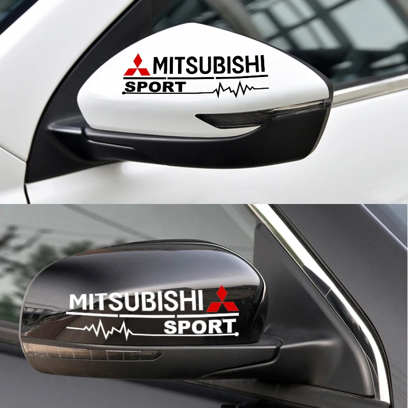 2 шт. автомобильные товары стикер на зеркало заднего вида в автомобиле для Mitsubishi