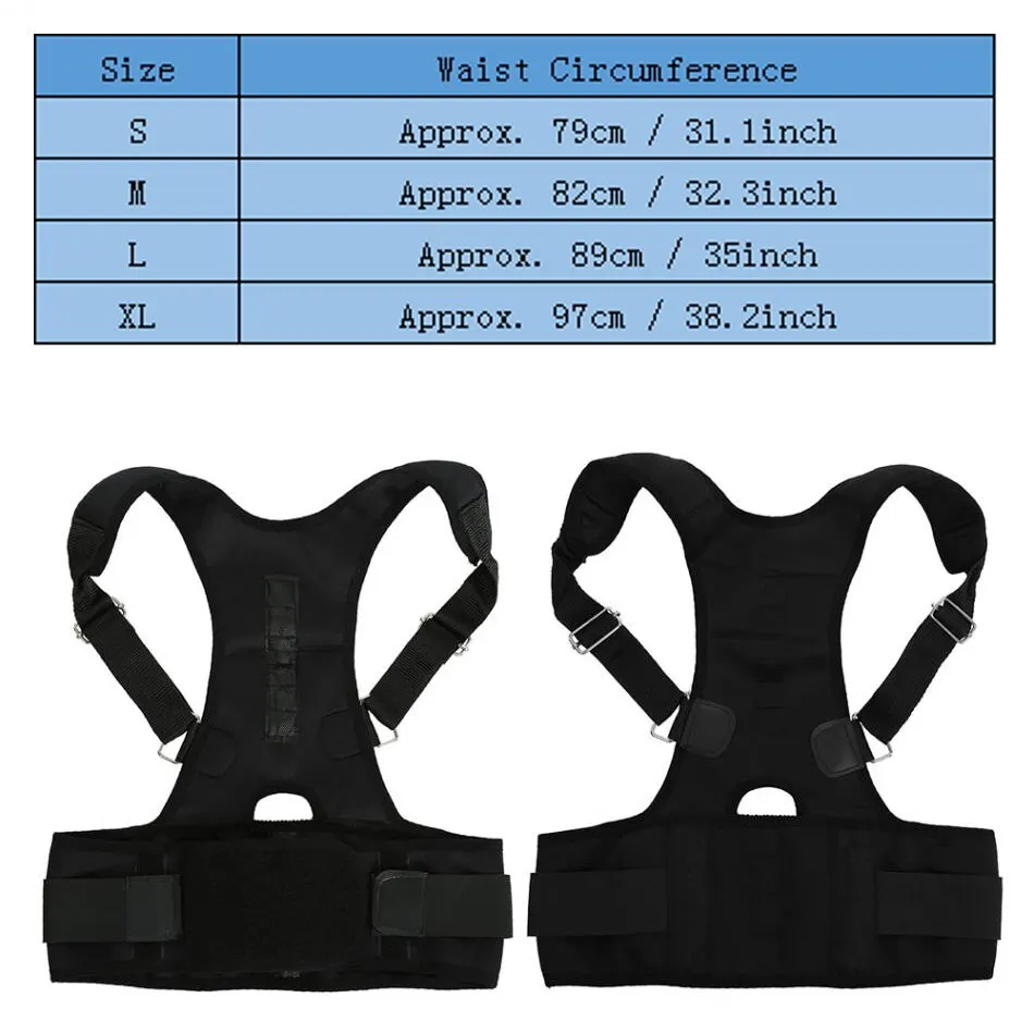 

Adjustable Magnetic Back Support Posture Corrector Shoulder Brace Posture Correction Belt Lumbar Care Back Support For Men Women