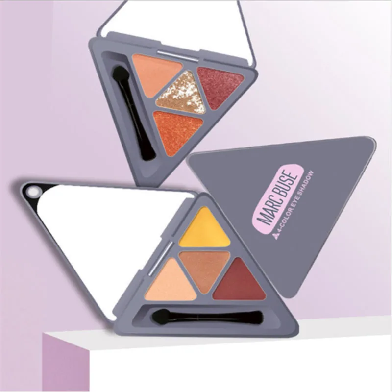 4 цвета Блеск Тени для век палитра макияжа матовые тени Палитра мерцающий и блеск