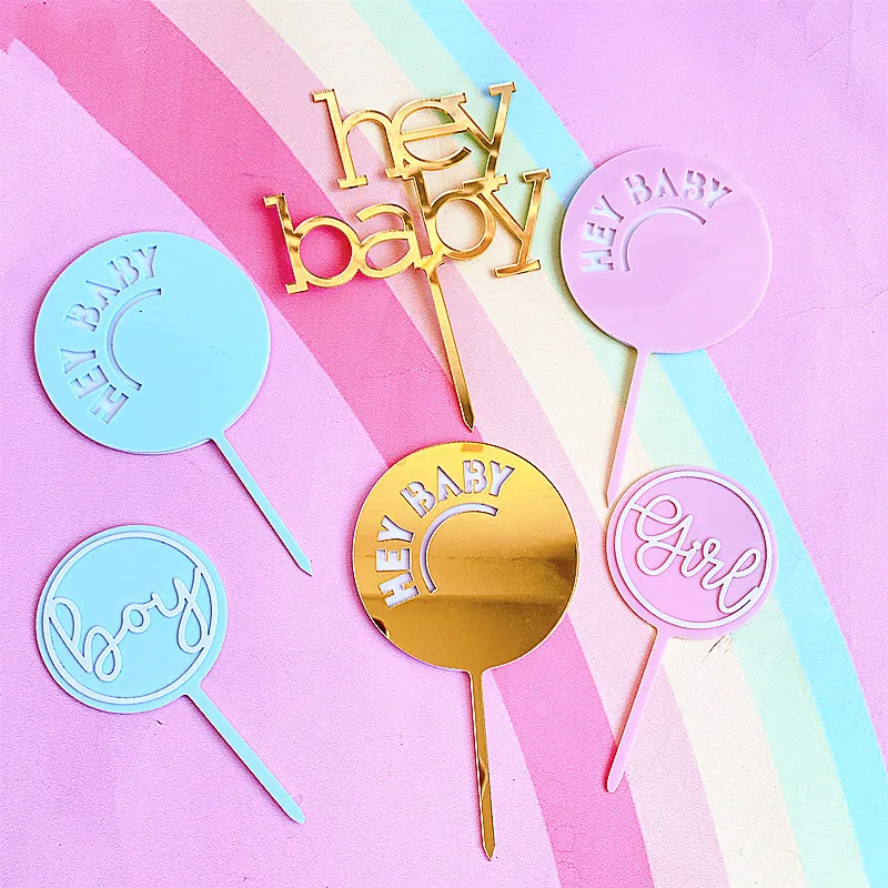 

Акриловый, эй, бледно-золотистый, розовый, это Топпер для кексов для мальчиков и девочек, для детского праздника, детский день рождения