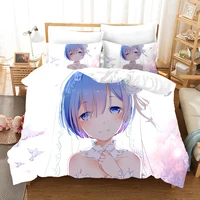 life in a different world from zero bedding set anime duvet cover sets comforter bed linen twin queen king single size dropship