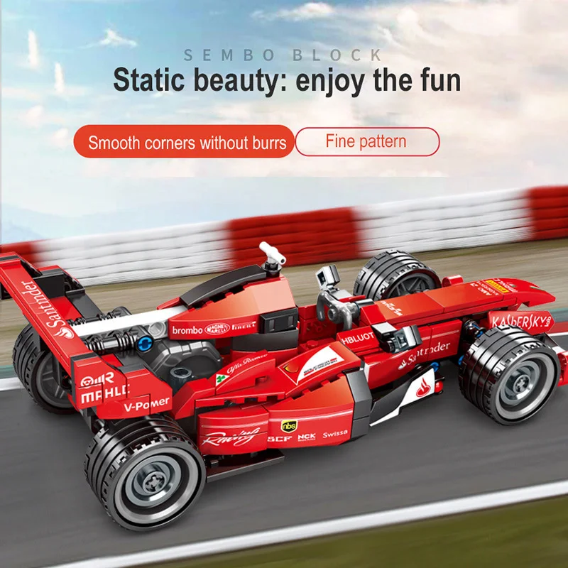 Diy F1 формула гоночный автомобиль строительные блоки Супер спортивный гонщик