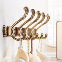 antique brass robe hook wall mount towel holder bathroom accessories organizer luxury clothes hook rack