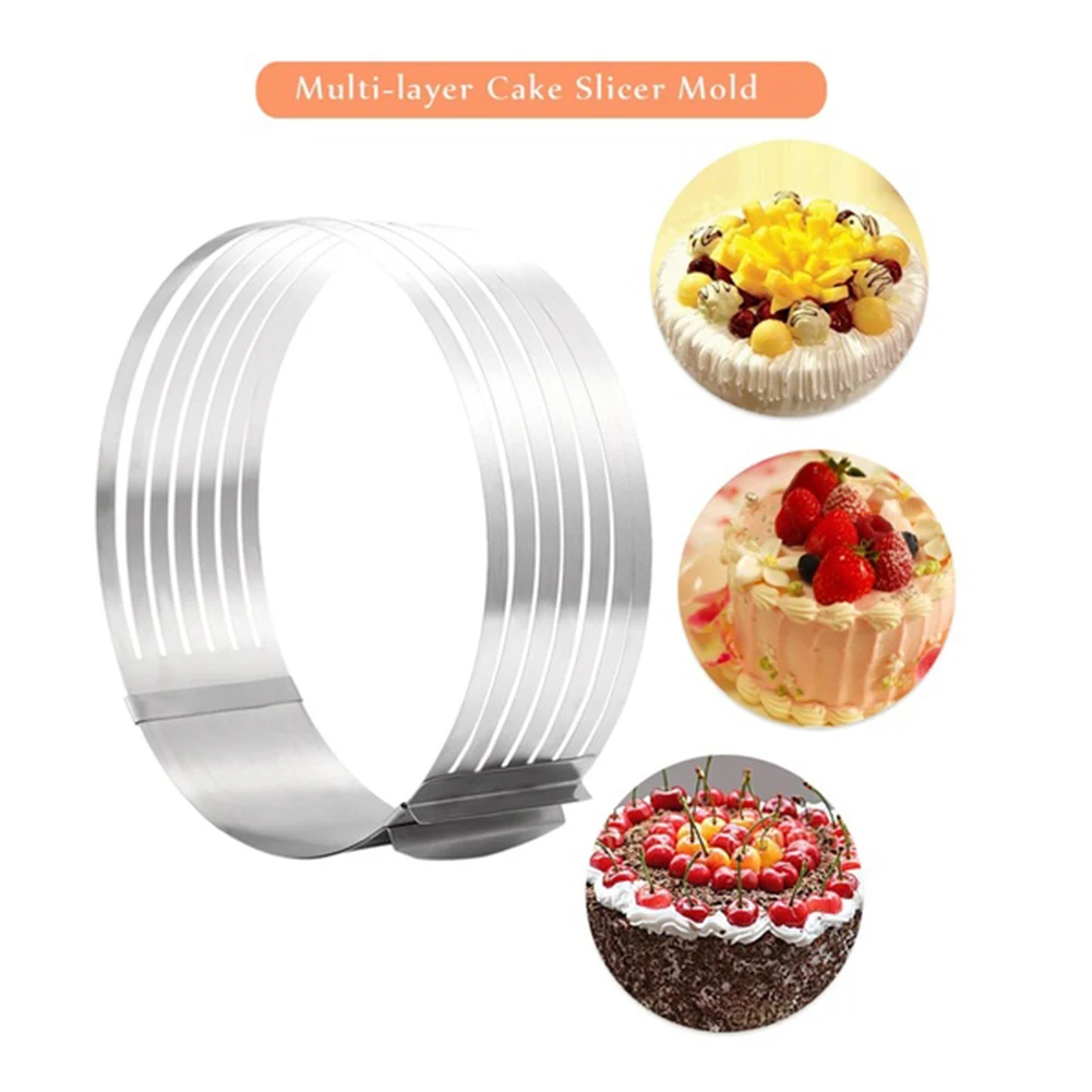Многослойная среза для торта Регулируемая Выдвижная форма Мусса из нержавеющей